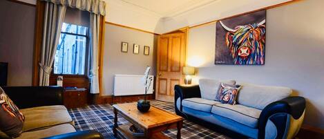 Smart TV, chimenea y libros