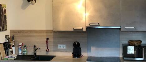 Fridge, microwave, stovetop, dishwasher