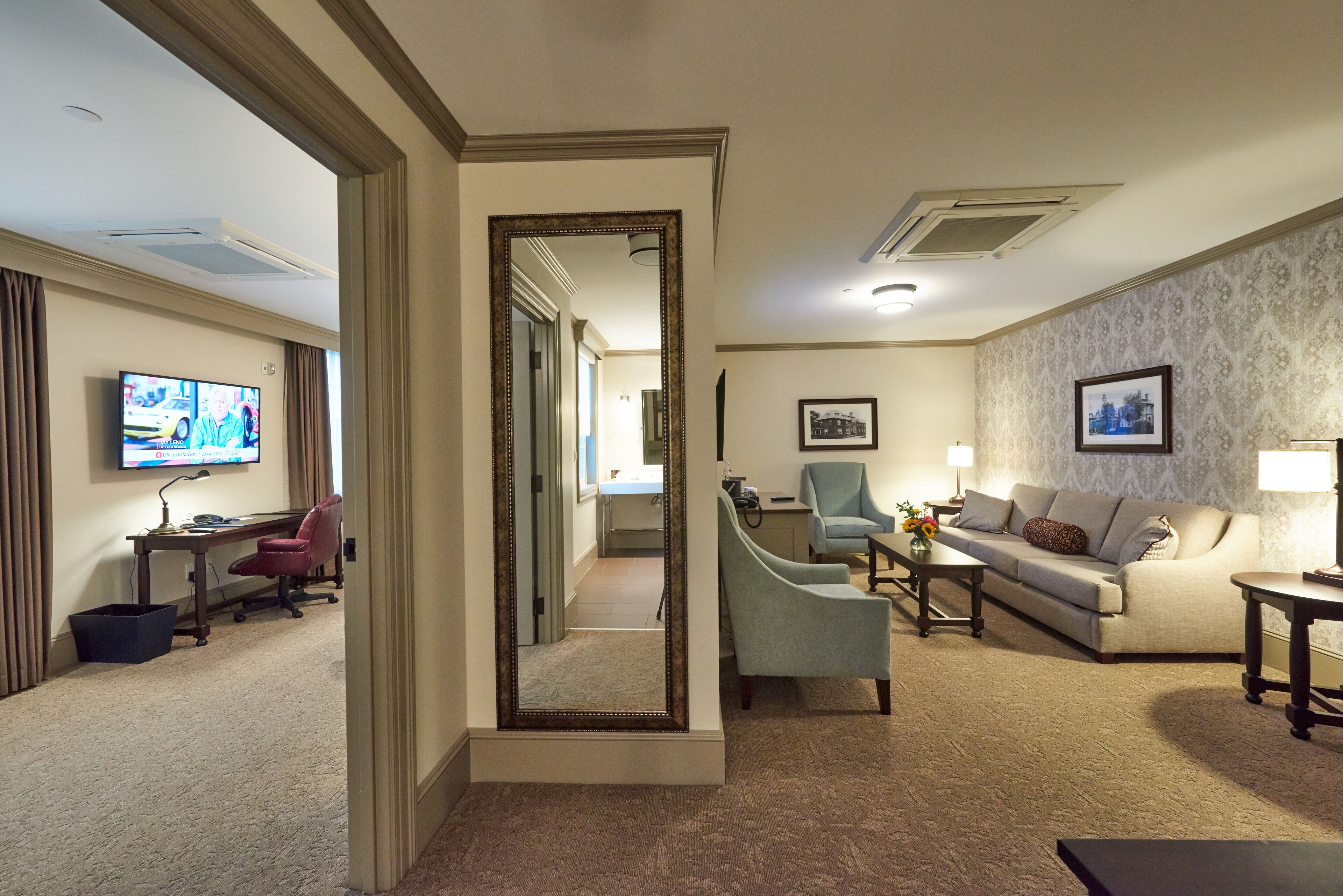 50-inch flat-screen tv with cable channels, tv