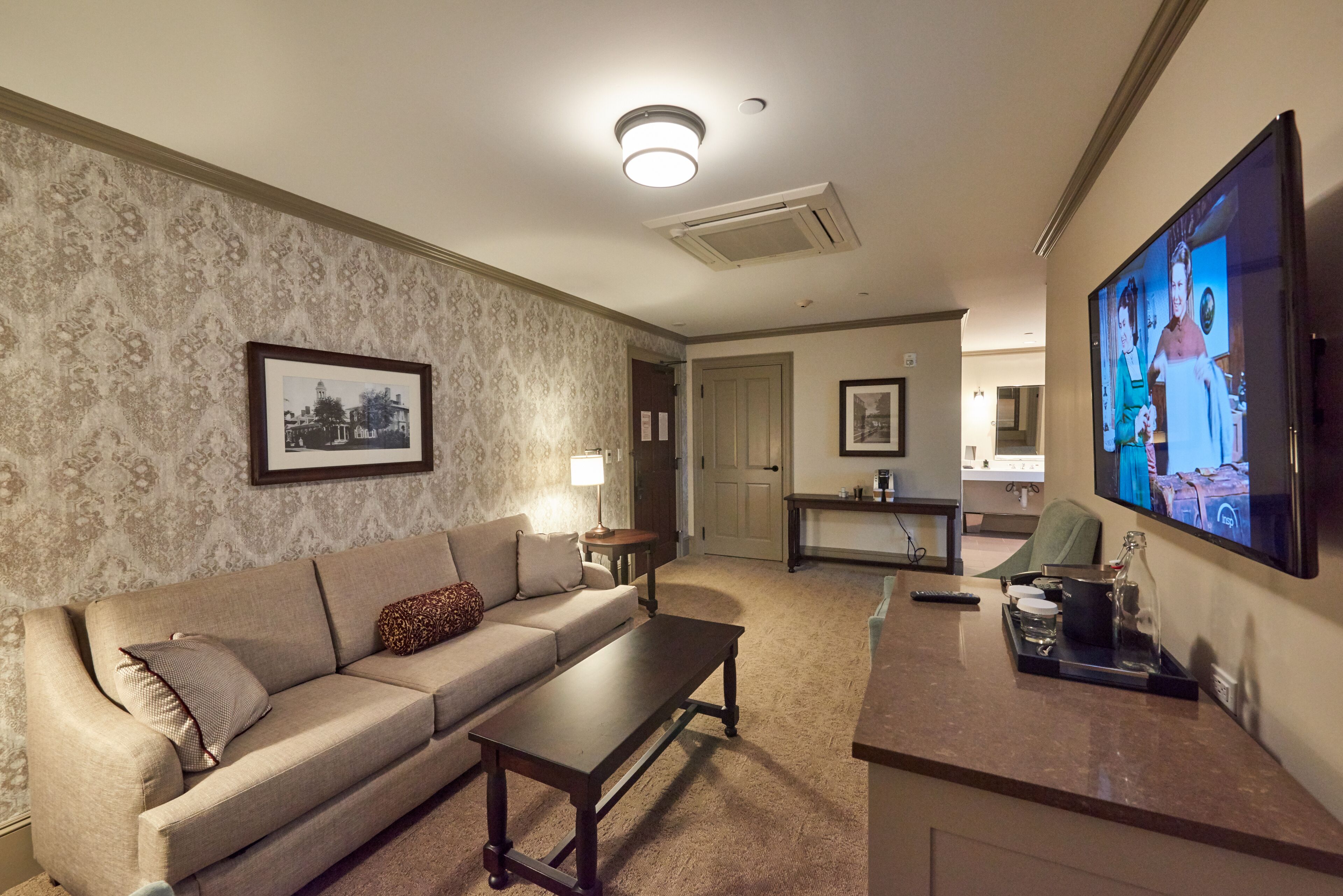 50-inch flat-screen tv with cable channels, tv