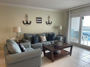 TV, DVD player, video library