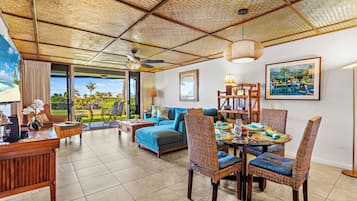 Una televisión, un reproductor de DVD