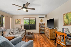 TV, DVD player, stereo