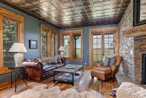 TV, fireplace, offices - Abode at Open Meadows, luxury estate, sleeps 23 (Wilson)