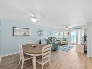 TV, DVD player, video library