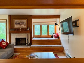 TV, fireplace, DVD player