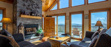 Télévision, cheminée, jeux vidéo, lecteur de DVD