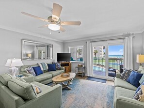 TV, DVD player, video library