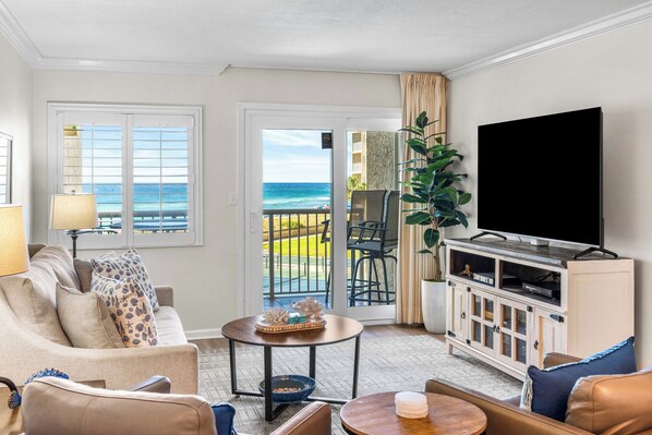 TV, DVD player, video library