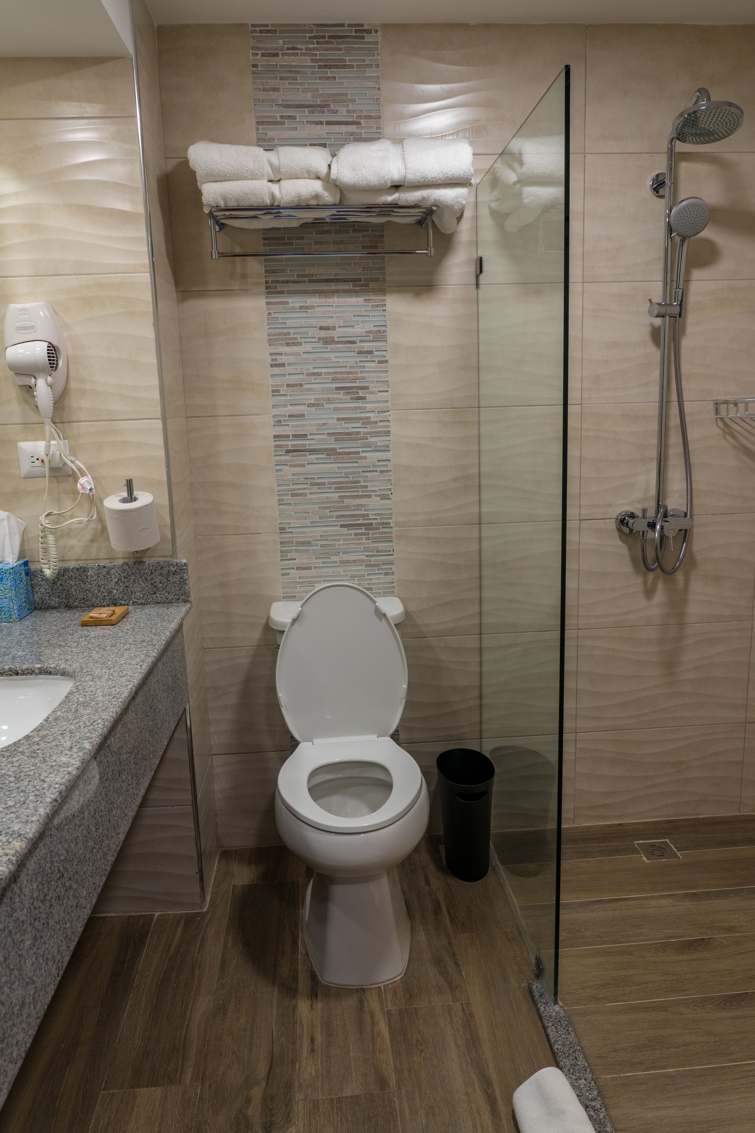 superior double room, 2 queen beds, city view, sea facing | in-room safe, desk, iron/ironing board, free rollaway beds