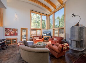 TV, fireplace, offices