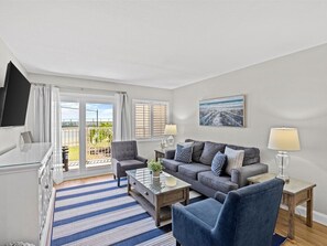 TV, DVD player, video library