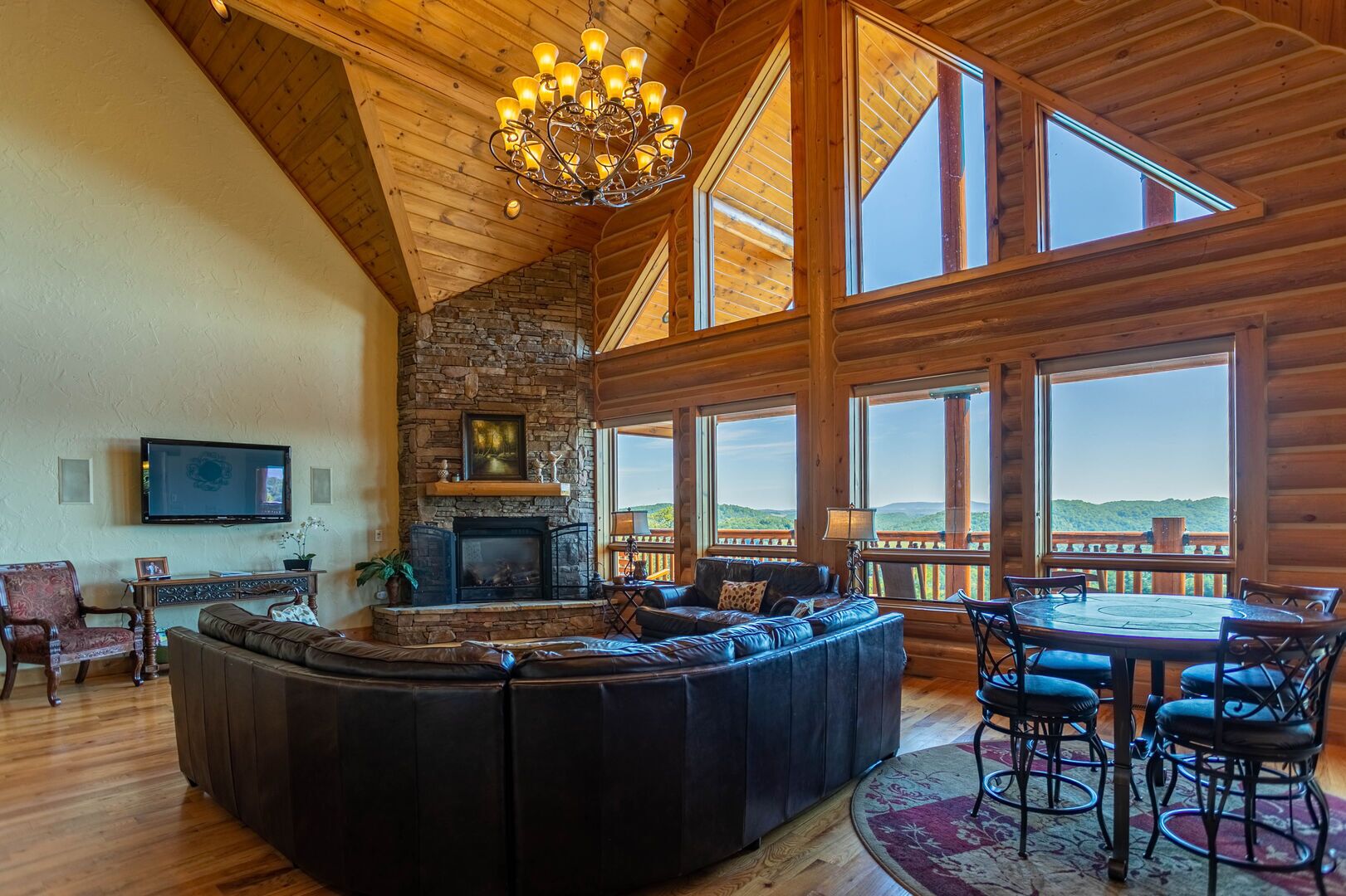 TV, fireplace, video games, ping pong