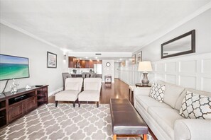 TV, DVD player, video library - 513- Modern Coastal, updated beachfront Condo with Incredible Gulf views! (Destin)