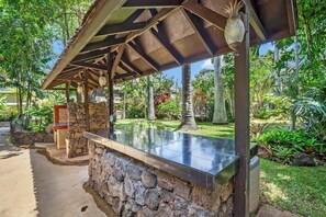 Terrace/patio - Ground Floor Ocean View Poipu Suite Just Steps to the Sand, Ocean and Restaurant (Koloa)