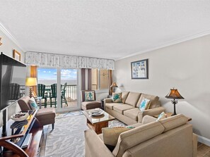 TV, DVD player, video library