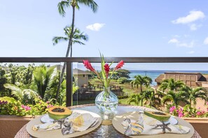 lanai seating area with ocean views