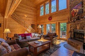 LED TV, fireplace