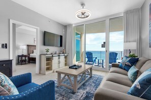 Flat-screen TV, DVD player