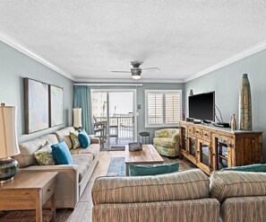 TV, DVD player, video library