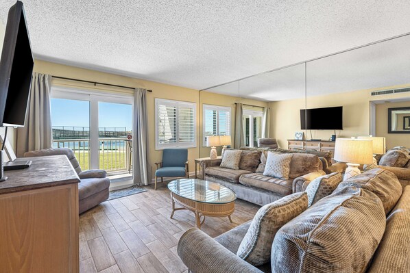 TV, DVD player, video library