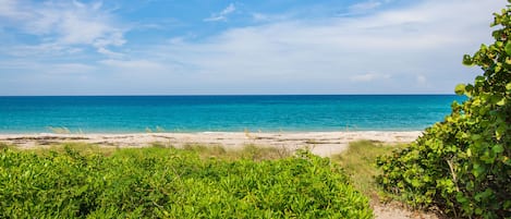 Beach nearby, sun loungers