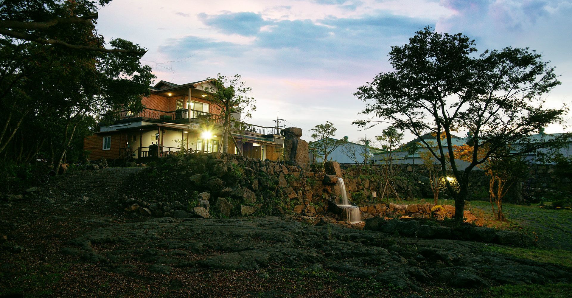 Front of property – evening/night