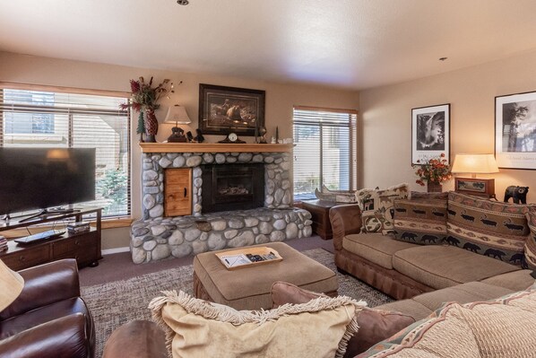 TV, fireplace, DVD player