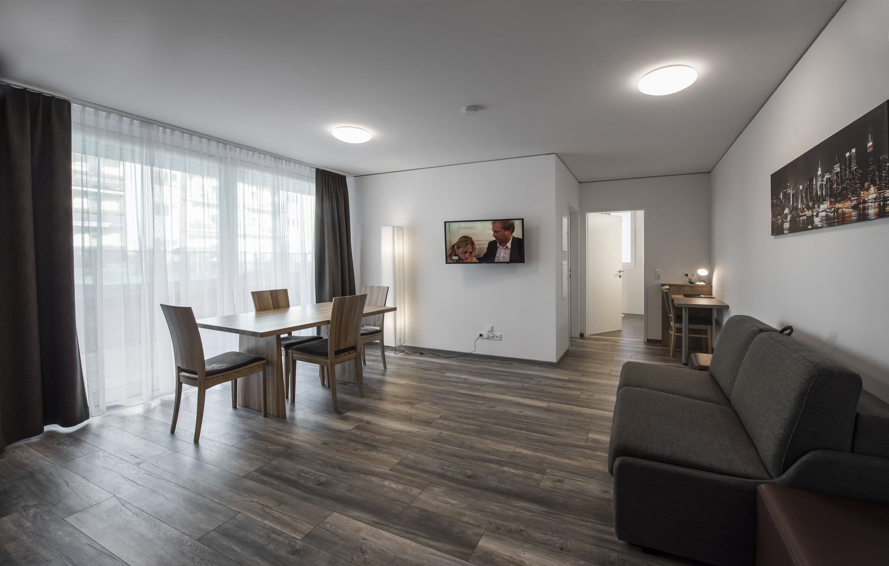 Deluxe Studio, 1 Double Bed with Sofa bed (160x200 cm bed ) | Living area | Flat-screen TV