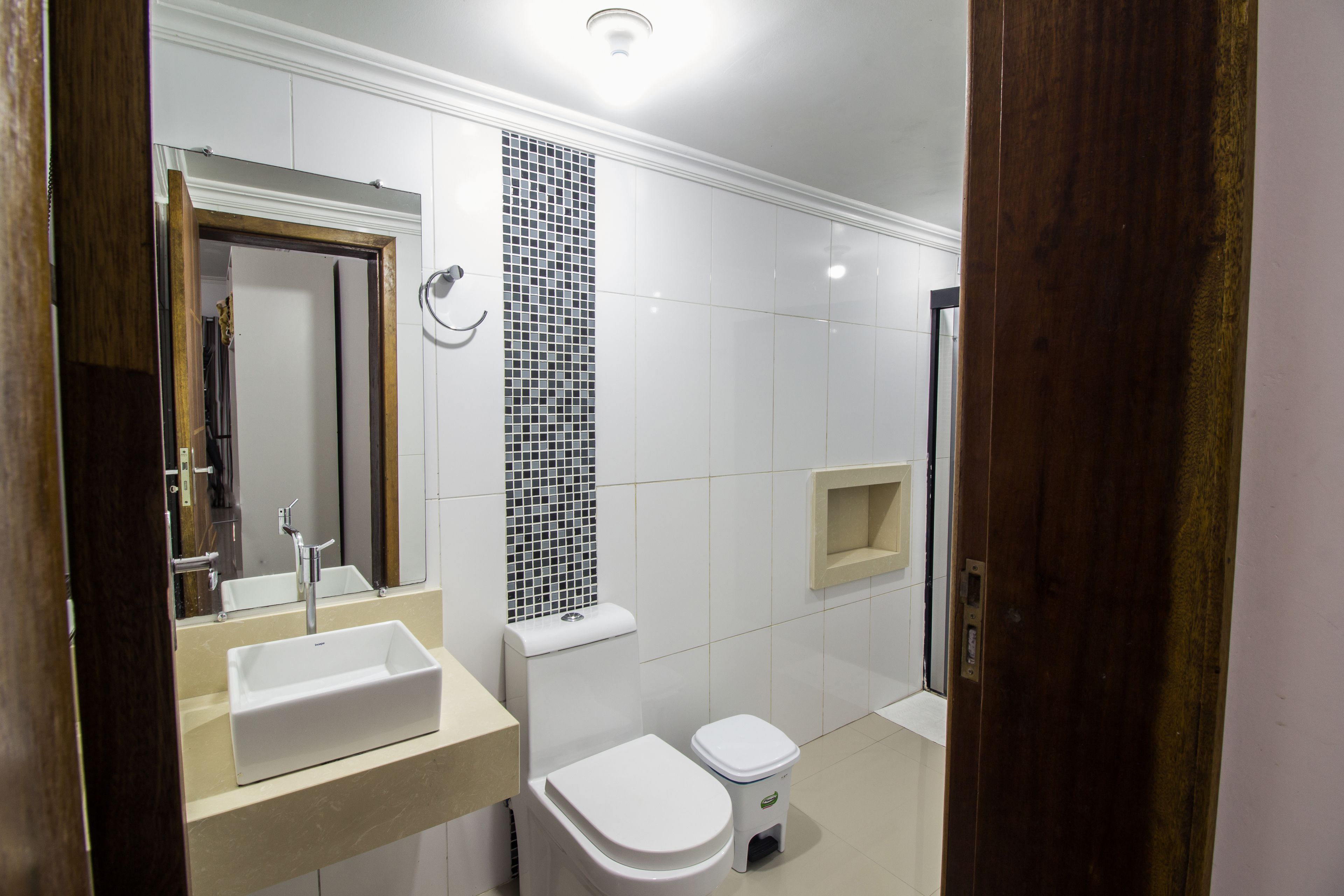 family room | bathroom | shower, hair dryer, towels