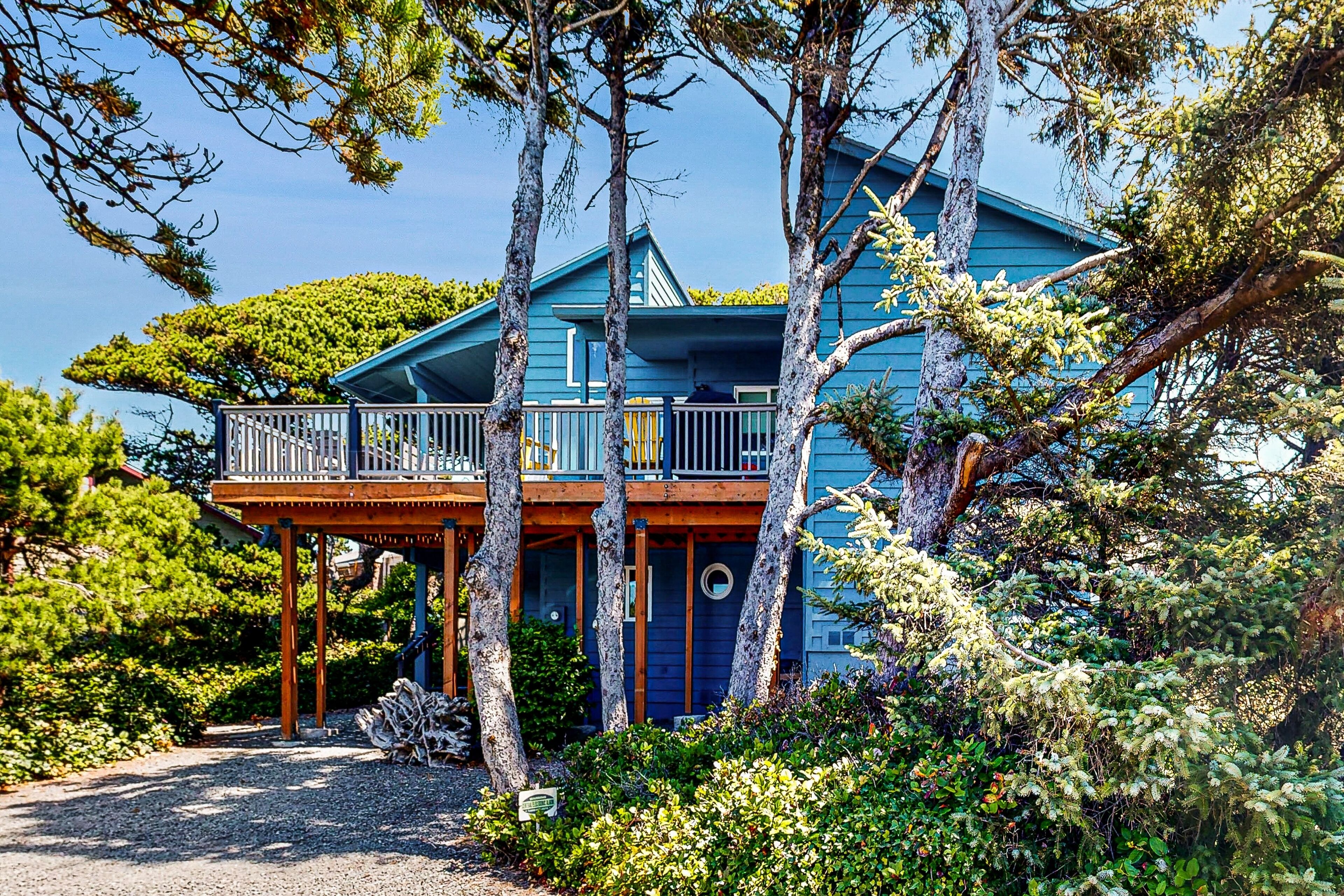 Ocean-view, dog-friendly home with private hot tub & deck - walk to the beach