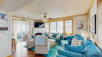 TV, fireplace, DVD player, stereo