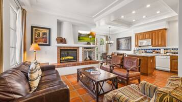 TV, fireplace, offices
