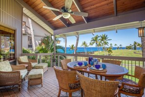 Outdoor dining - Aloha Condos, Kanaloa at Kona, Condo 1503, Oceanfront, AC (Kailua Kona)