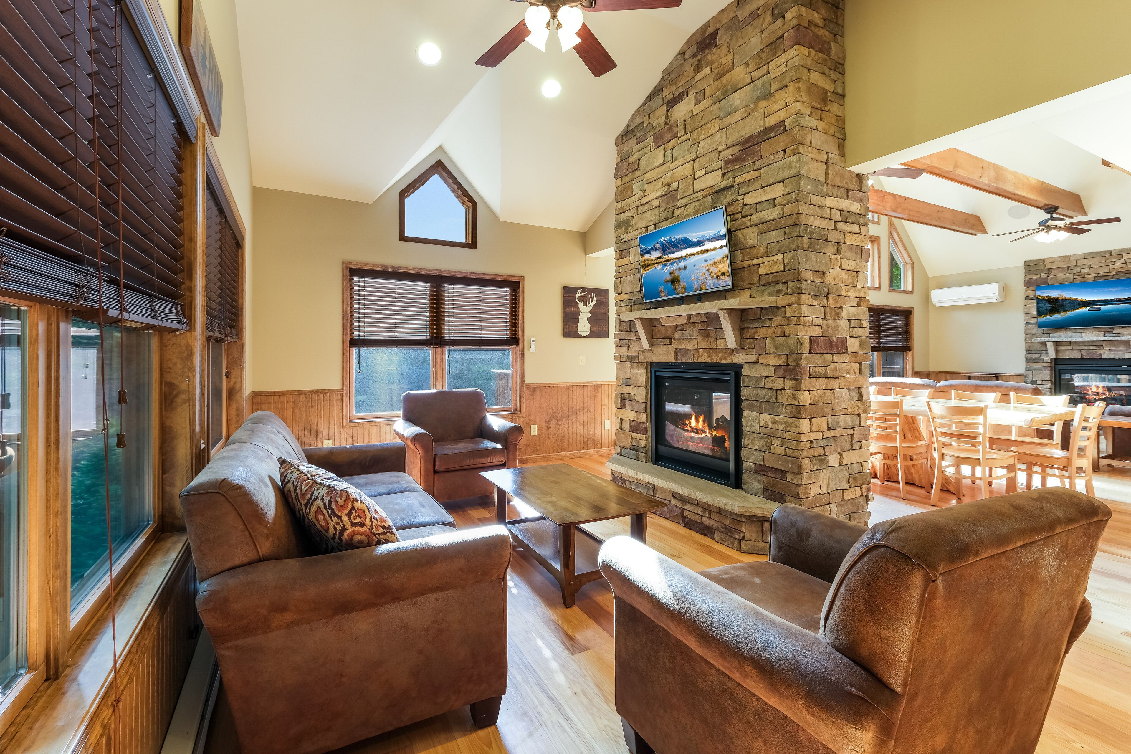 Smart TV, fireplace