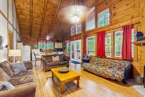 TV, lareira, DVD player