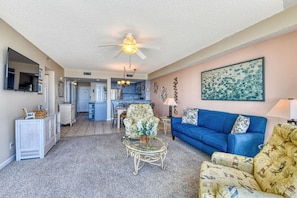 TV, DVD player - One Ocean Place 203 - Fantastic two-bedroom, two-bath oceanfront condo in GCB (Garden City Beach)