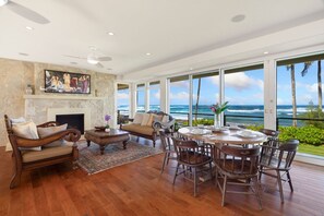 Smart TV, chimenea y reproductor de DVD 