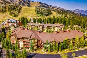 Exterior - Ski-in/ski-out condo with a deck, ski views & a shared pool and hot tub (Solitude)