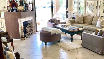 TV, fireplace, DVD player