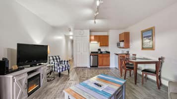 TV, fireplace, DVD player