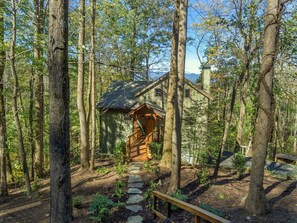 Exterior - Timber Hideaway | Pet-Friendly Timber Frame Home with Hot Tub & Views! (Old Fort)