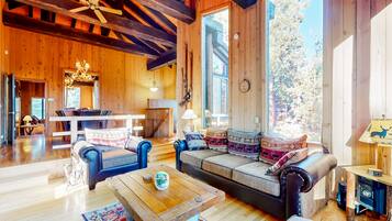 TV, peis, DVD-spiller og bøker