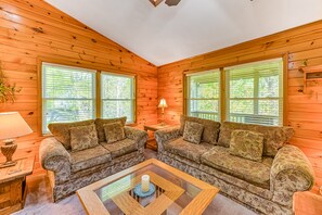 Fernseher, Kamin, DVD-Player, Bücher