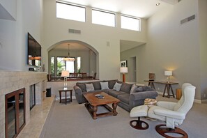 TV, fireplace, DVD player