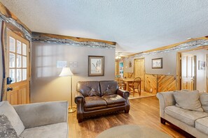 TV, fireplace, DVD player, video library