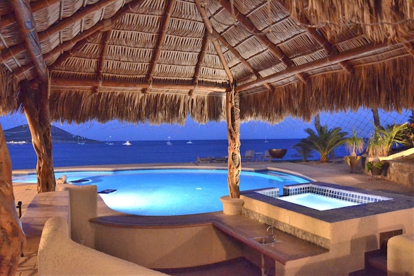 Gorgeous patio at night