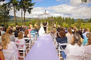 Outdoor banquet area