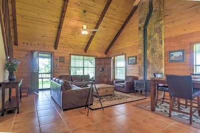 On Farm: Rustic Carmine Log Cabin w/ Porch!