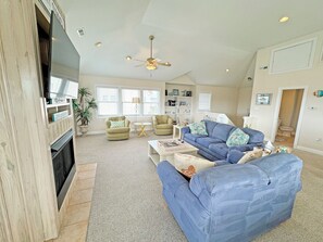 TV, DVD player, stereo